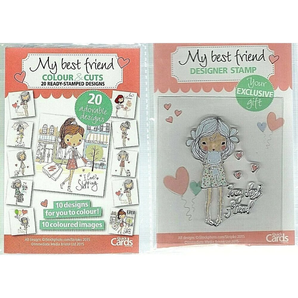 Quick Cards My Best Friend Colour & Cuts plus Designer Stamp